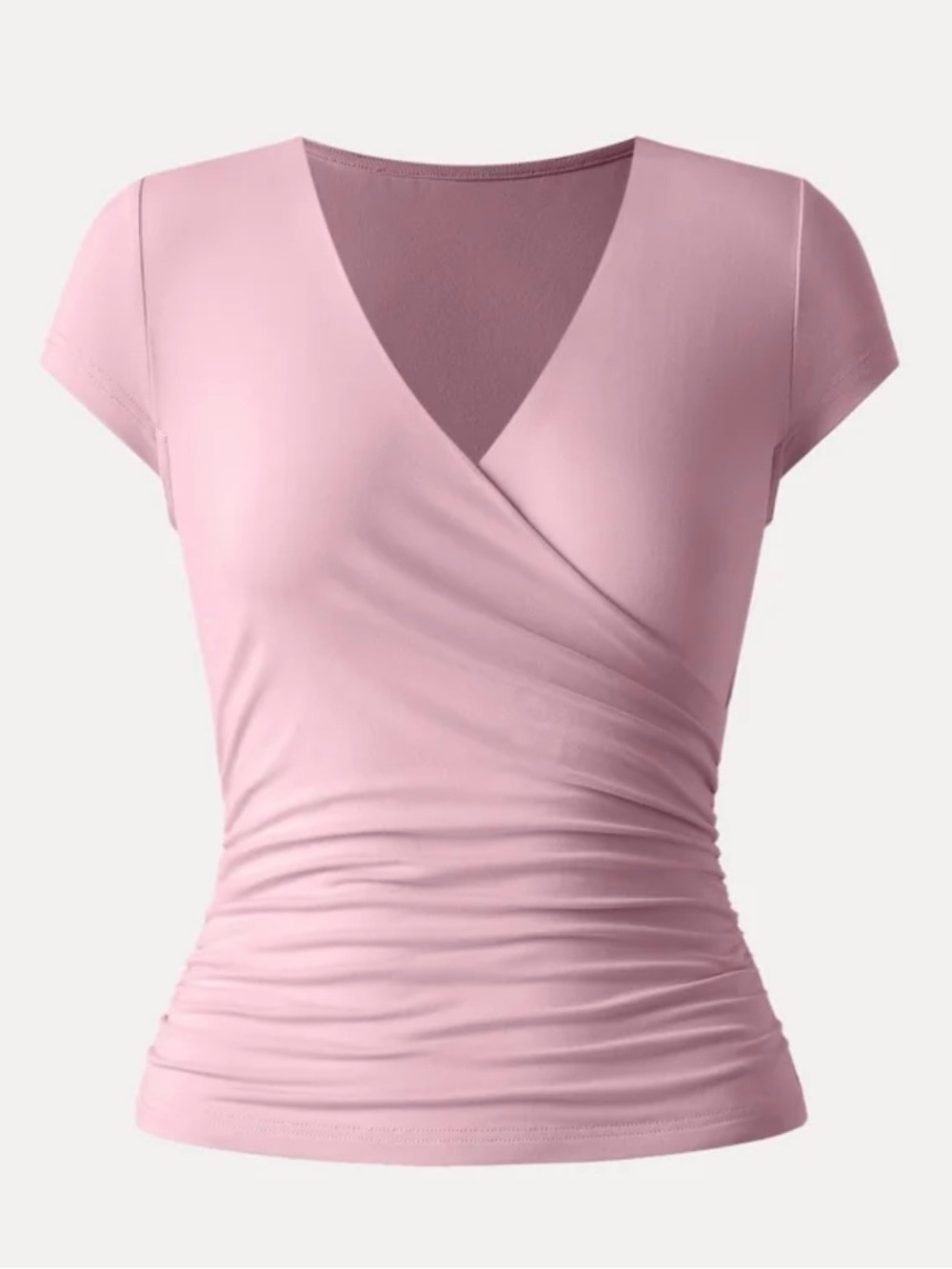 OGL Rose Mauve Surplice Short-Sleeve Top